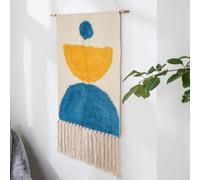 FMIYJUN Arazzo boho decorativo da parete macramè da appendere alla parete con nappa, stile alla moda, adatto per camera da letto, asilo, appartamento, dormitorio, 50 x 85 cm (C6)