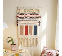 FMIYJUN Arazzo in tessuto macramè da appendere alla parete, 50 x 85 cm, stile bohémien, stampato, per appartamento, dormitorio, casa, camera da letto