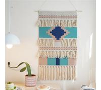FMIYJUN Arazzo in tessuto macramè da appendere alla parete, 50 x 85 cm, stile bohémien, stampato, per appartamento, dormitorio, casa, camera da letto