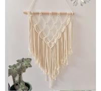 FMIYJUN Arazzo intrecciato a mano con nappe estetiche in cotone beige bohémien decorazione artistica da parete per appartamento, soggiorno, camera da letto, dormitorio (tipo A)