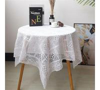 FMIYJUN Centrini bianchi all'uncinetto rettangolari tovaglie vintage pizzo fatto a mano in cotone centrini da tavolo per matrimoni Praty casa compleanno decorazione cucina