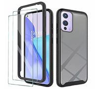 FMPCUON Custodia Compatibile con LG G8x ThinQ, [360 Grad Full Body Cover] Slim Protettiva Protezione Protector Caso Bumper 【Pellicola Protettiva in Vetro temperato * 2】, Nero