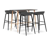 FMPGJLYH Set da bar, 5 pezzi, tavolo da bar e 4 sgabelli da bar, MDF e | Design moderno, stampa a trasferimento termico, effetto legno, seduta ergonomica