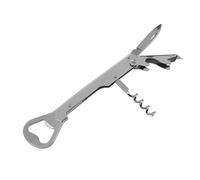 FMprofessional Cavatappi Professionale 3 in 1 in Acciaio Cromato, Tagliacapsule Integrato, Apribottiglie, Dimensione 14x3 cm, Ideale per Vino e Birra, Lavaggio a Mano