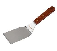 FMProfessional Paletta per ferro, paletta professionale per cottura alla griglia e alla griglia, paletta per hamburger, acciaio inox e manico in legno, 30 x 7 cm, 1 pz.