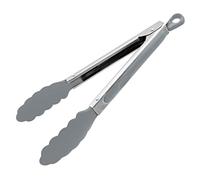 FMprofessional Pinza multiuso BBQ, pinza da cucina e barbecue, in acciaio inox, resistente al calore (nero/argento) Quantità: 1 pezzo