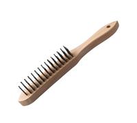 FMprofessional Spazzola metallica per barbecue, lunghezza 28 cm, manico in legno naturale, ideale per pulire griglie e barbecue, spazzola per barbecue e utensili per arrosti