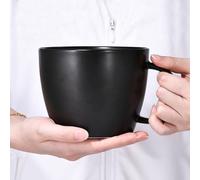 fMSDD Grande tazza da caffè nera opaca, tazza da tè in ceramica extra large con manico, adatta al microonde, regalo per uomini, donne, mamma, papà, fidanzato, marito, moglie o nuova cucina, regalo per