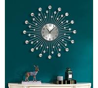 FMTAD Grande orologio da parete per soggiorno decorazione senza ticchettio silenzioso metallo orologi al quarzo quadrante moderno Bling grandi orologi da parete di cristallo per la casa cucina camera