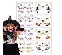 FmtwPhn Adesivi per il viso fai da te, adesivi per Halloween per bambini Prank Makeup temporanei adesivi per viso carino trucco viso adesivi spaventosi adesivi di Halloween