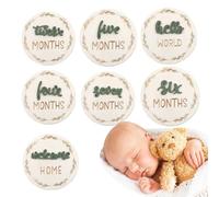 FmtwPhn Carte Di Crescita Per Bambini | Sette Pezzi Doppia Faccia Targhette Annuncio Neonato,Dischi Segna Mese Decorativi Per Decorazione Casa Parete Camera Neonato E Fotografia