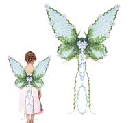 FmtwPhn da Fata Ragazze,Farfalla Per Travestimenti Con Fiori E Foglie 3D - Creativi Costumi Travestimento per Bambine Ragazze Donne Carnevale Halloween