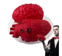 FmtwPhn Elementi di scena per il sangue di Halloween, cervello sanguinante, cuore del cervello su un , parti del corpo spaventose, realistico - modello di cuore finto a grandezza naturale