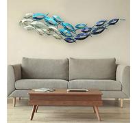 FMXYMC Decorazioni per la casa da Appendere a Parete in Metallo 3D, Decorazioni da Parete con Pesci oceanici, Scultura da Parete Artistica Fatta a Mano, 47 Pollici x 11,8 Pollici