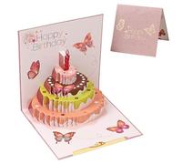 FMYODWU Biglietti di Compleanno, Biglietto Auguri Compleanno, Biglietto di Tanti Auguri 3D, Spegnere le Candele, Biglietti di Compleanno Per Moglie, Fidanzate, figli,f Moglie, sorell