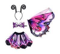 Fmzrbnih Accessorio per cosplay a forma di farfalla, flessibile, con maschera per il viso, gonna tutù, da fata, per sfide di personaggi teatrali, eventi festivi, Halloween, feste in maschera