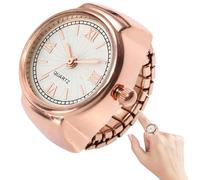 Fmzrbnih Anello per orologio, orologio ad anello,orologio ad anello da donna | Orologi creativi portatili da donna, accessorio di moda per uomini e donne, data della festa, oro rosa, Pequeño