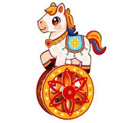 Fmzrbnih Cavallo a Dondolo in Legno Decorativo | Assemblaggio Con Base Auto Dondolante Gioco Di Intelligenza | Cavallo Giocattolo in Legno - per Gioco Interattivo Passatempo Uomini Adolescenti Bambini