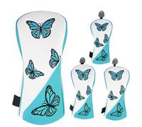 Fmzrbnih Copri testa per racchette da golf, 4 pezzi, motivo a farfalla, per driver, per uomini, amici, padri, nonni, amanti del golf e golf all'aperto