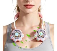 Fmzrbnih Cute Neck Fan 2-Speed Silicone Portable Quiet Hands Free