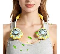 Fmzrbnih Cute Neck Fan 2-Speed Silicone Portable Quiet Hands Free