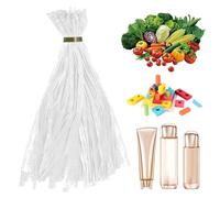 Fmzrbnih - E | 100 sacchetti a rete estensibili per chiusura con passanti - 40 cm rete riutilizzabile per la conservazione degli alimenti, sacchetti per frutta, bianco, descrizione,