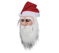 Fmzrbnih Finpie Con - Christmas, FACEEPIED Di Natale Cosplay Facepiece | Portale Pieno Sopra La Testa Di Flachiglia In Lattice Con Una Barba Con Un Cappello Rosso, Il Pèr