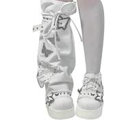 Fmzrbnih Leggings - Ghetta da gamba Punk con catena a farfalla | Calze alte per travestimento, per inverno, autunno, Natale, Halloween, cosplay, festa all'aperto per ragazze, bianco, Se référer au