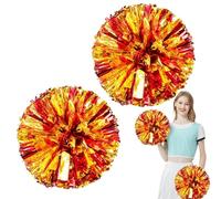 Fmzrbnih Pom Poms Cheerleading - Cheerleading Squad Spirited Divertimento, Leggero | 2 Pezzi Multifunzionale Incredibile Brillante Ragazze Pom, Pompon Acclamare Accessorio Costume per Gli Sport