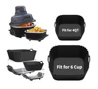 FN101 Fodere in silicone per friggitrice ad aria Ninja Crispi FN101GY/FN101SG/FN101ST, kit di accessori per friggitrice ad aria in vetro Ninja riutilizzabile antiaderente, grande per contenitore da 4