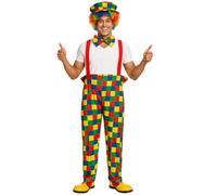 FNA Fashions® Costume da clown arcobaleno da circo per adulti, per addio al nubilato e feste in maschera (costume da pagliaccio, taglia unica)