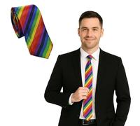FNA Fashions® Cravatta da uomo classica sottile in raso, tinta unita, tinta unita, Arcobaleno, Taglia unica