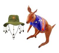 FNA FASHIONS Kit per travestimento da canguro gonfiabile e cappello in sughero australiano per adulti, l'insieme perfetto per qualsiasi evento a tema australiano