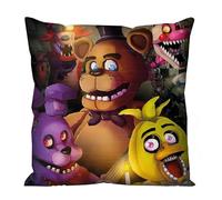 FNAF Federa decorativa per cuscino con motivo gioco di cinque notti (escluso il nucleo del cuscino), federa quadrata per cuscino su entrambi i lati, per camera da letto, divano (tipo 1)