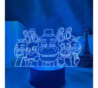 FNAF, Lampada notturna con illusione ottica 3D con motivo con telecomando a 7 colori che cambiano, per camera da letto, per bambini, ragazzi, ragazze,