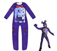 FNAF Nightmare Bonnie Cosplay Costumi Tuta per bambini Five Nights Costume Halloween Partito Costumi Body, Coniglio viola., XXL