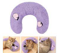 Fnaobai Cuscini per animali domestici di piccola taglia e gatto, a forma di U, per interni, migliorano il sollievo dal sonno, lavabili in lavatrice (viola)