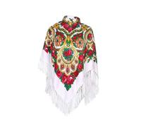 FNAPE Sciarpa Russa Da Donna Scialle Oversize Tradizionale Retrò Stile Ucraino Nappe Stampate Sciarpe Quadrate Babushka (53 Inx53in)