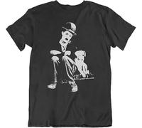 FNASVBOUO Charlie Chaplin Actor Funny Movie T-Shirt Unisex Adult Men Tee Gift Black