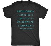 FNASVBOUO Men's Intelligence is The Ability to Adapt to Change Tshirt Funny Stephen Hawking T-Shirt Balck