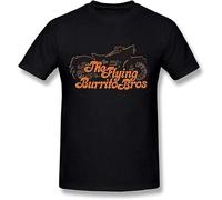 FNASVBOUO Men's The Flying Burrito Brothers Band Motorcycle Logo Black T-Shirt