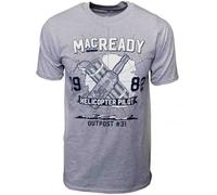 FNASVBOUO T Shirt MacReady 1982 Outpost 31 Horror Movie Film Mens John Carpenter Grey