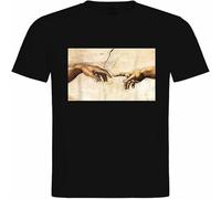 FNASVBOUO Unisex T-Shirt-Creation of Adam The Creation of Adams Art Black Black