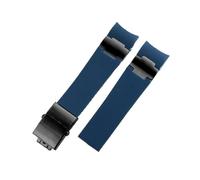 FNBDDX Cinturino in gomma siliconica con estremità curva da 22 mm adatto for Ulysse for cinturino Nardin 263 for braccialetti for orologi in metallo impermeabili DIVER nero marrone blu(B blue-black)