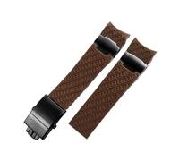 FNBDDX Cinturino in gomma siliconica con estremità curva da 22 mm adatto for Ulysse for cinturino Nardin 263 for braccialetti for orologi in metallo impermeabili DIVER nero marrone blu(A brown-black)