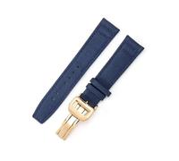 FNBDDX Cinturino In Tela Di Nylon Adatto For Orologio IWC- PILOT 20mm 21mm 22mm Da Polso Nero Blu(Blue-Golden-Z7)