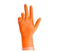 FNBDDX Guanti monouso in nitrile arancione, resistenti, industriali, con texture a rombi rialzati, guanti da lavoro di sicurezza senza lattice, for meccanici(Orange M,5PCS)