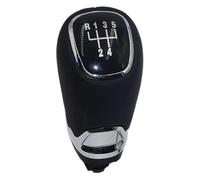 FNCVTM Pomello Del Cambio Auto Per Skoda Per Fabia 2 Per MK2 Per Combi Per Scout 2007-2014 Pomello Cambio Per Auto Argento E Cuffia Della Leva Pelle(5 Speed 1)