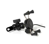 FNCVTM Supporto GPS Supporto Universale Telefono Cellulare Regolabile A 360 Gradi Specchio Bicicletta Bici Da Moto Con Staffa Caricatore USB Maniglia(With USB Charger)