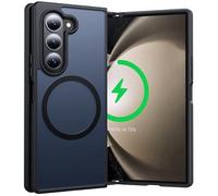 FNDMIL NO.1 Magnetic for Samsung Galaxy Z Fold 5 Case Compatible with MagSafe [Military Shockproof][Translucent Matte][Anti-Fingerprint] Slim Soft Silicone Bumper for Fold 5 Case,Space Black